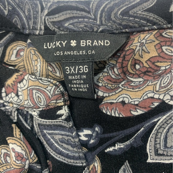 Lucky Brand long sleeve Floral Black Women's Top Size 3X - Picture 8 of 10